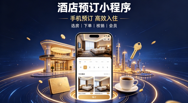 酒店自营预订小程序定制开发实战案例|金沙城js9线路检测中心本地门店私域小程序开发运营全解析